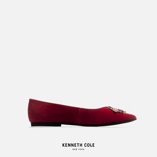 KENNETH COLE รองเท้าส้นแบนผู้หญิง รุ่น GAYA STARBURST สีแดงไวน์ ( FLT - KL22GAS02-644 )