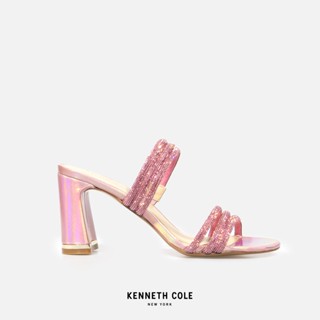 KENNETH COLE รองเท้าส้นสูงผู้หญิง รุ่น AMELIA FLARE JEWEL สีชมพูอ่อน ( HEL - KLS2002MT-695 )