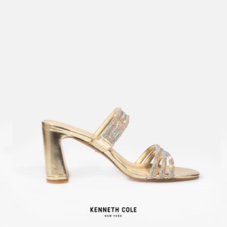 KENNETH COLE รองเท้าส้นสูงผู้หญิง รุ่น AMELIA FLARE JEWEL สีทอง ( HEL - KLS2002MT-290 )