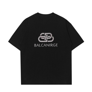 23 new Balenciaga เสื้อยืดแขนสั้น พิมพ์ลายตัวอักษร หรูหรา สําหรับผู้ชาย และผู้หญิง