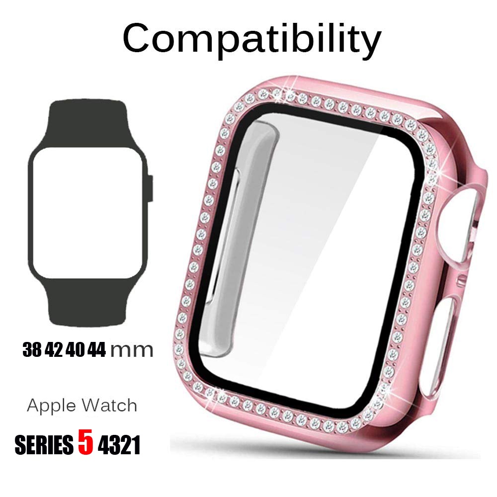 ✥♤Glass+cover For Apple Watch case 44mm 40mm iWatch 42mm 38mm bumper Screen Protector Accessories for Apple watch series