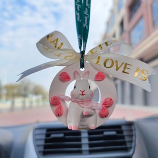 ❁❈♨INS Rabbit Car Fragrance Stone Car Aromatherapy Gypsum Immortal Flower Car Pendant Car Perfume Jewelry Mid-Autumn Fes