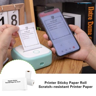 Calciwj 3Pcs/Set Mini Printer Thermal Paper Self-Adhesive Waterproof Oilproof Scratch-proof Printable Pocket Mobile