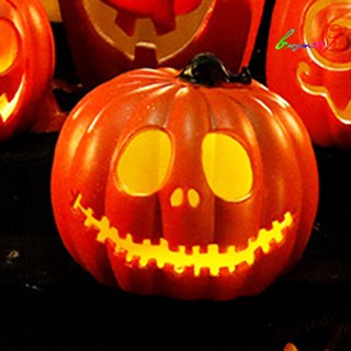 【AG】Pumpkin Lantern Eye-catching Add Atmospheres Plastic Halloween LED Pumpkin for Home