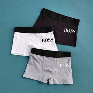 【พร้อมส่ง】BOSS กางเกงชั้นในผ้าฝ้ายเอวยางยืดพิมพ์ลายตัวอักษรแฟชั่นผู้ชาย