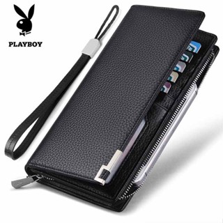 💞ขายใหญ่💞กระเป๋าสตางค์ Playboy ซิปคลัทช์ กระเป๋าถือผู้ชายทรงยาว Men s Multifunctional Clutch Bag Men s Zipper Wallet