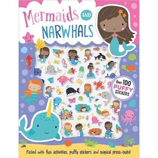 NEW! หนังสืออังกฤษ Mermaids and Narwhals (Puffy Sticker Book) [Paperback]