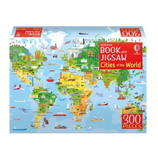 NEW! หนังสืออังกฤษ Usborne Book and Jigsaw Cities of the World (Usborne Book and Jigsaw) [Paperback]