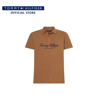 Tommy Hilfiger เสื้อโปโลผู้ชาย รุ่น MW0MW27778 GWJ - สีน้ำตาล