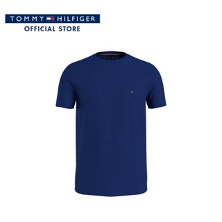 Tommy Hilfiger เสื้อยืดแขนสั้นผู้ชาย รุ่น MW0MW10800 C7L - สีกรมท่า