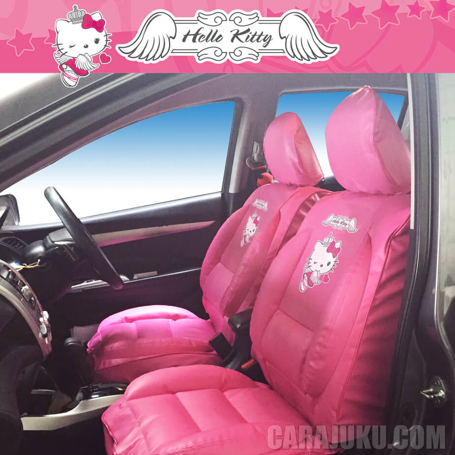 หุ้มเบาะหนัง PVC คิตตี้ Hello Kitty (Kitty Angel PVC) แบบเสริมใย ลิขสิทธิ์แท้ #ชุดหุ้มเบาะรถ เบาะรถ
