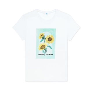 【Hot】AIIZ (เอ ทู แซด) - เสื้อยืดผู้หญิง ลายกราฟิก Womens Paint Flower T-Shirts