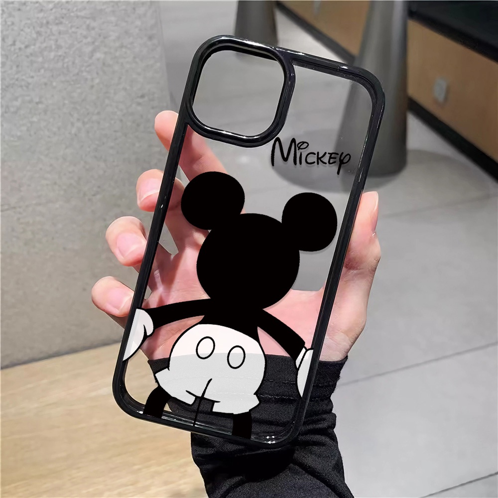 เคสอะคริลิคใส แบบแข็ง ลายการ์ตูนมิกกี้เมาส์ กันกระแทก สําหรับ iphone 15 Pro Max 14 11 13 12 7 Plus 8 X XS Max