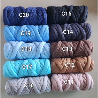 ไหมมาร์เมลโล่ (Marshmallow yarn)ขนาดเส้น 25มม. 500ก.เนื้อผ้าคอตตอน เส้นไหมนุ่มนนิ่ม