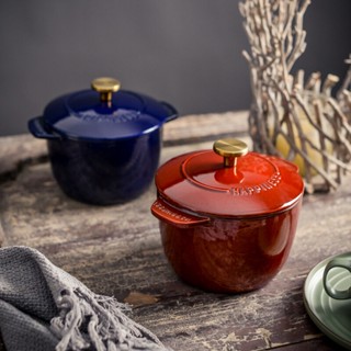 16cm Cast Iron Dutch Oven 1.8L/2QT-Red/Blue/Pink