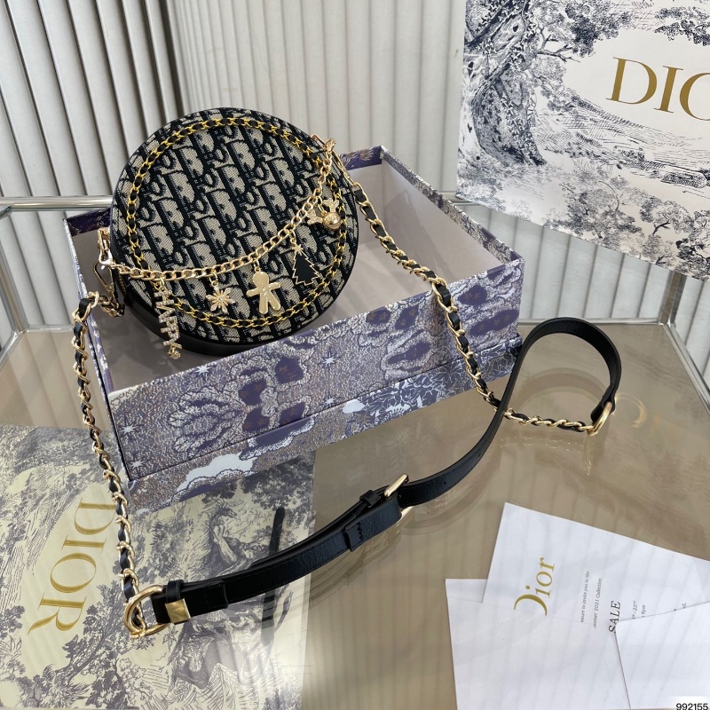 [พร้อมกล่อง] Dior ใหม่ วินเทจ ทรงกลม กระเป๋าเค้ก ผู้หญิง แฟชั่น กระเป๋าสะพายไหล่ ลําลอง กระเป๋าสะพาย