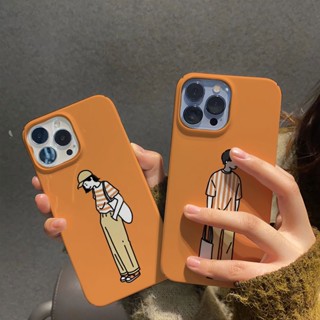 ฟิล์มแข็ง เคส iphone 14promax 11 13 12 7Plus 8 X XS Max แฟชั่น เด็กผู้ชาย และเด็กผู้หญิง เคสกันกระแทก