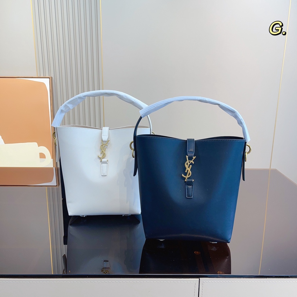 ✿☃♨❇[พร้อมกล่อง] YSL Soft Hobo Bucket Bag Women s Handbag Fashion Casual Shoulder Crossbody