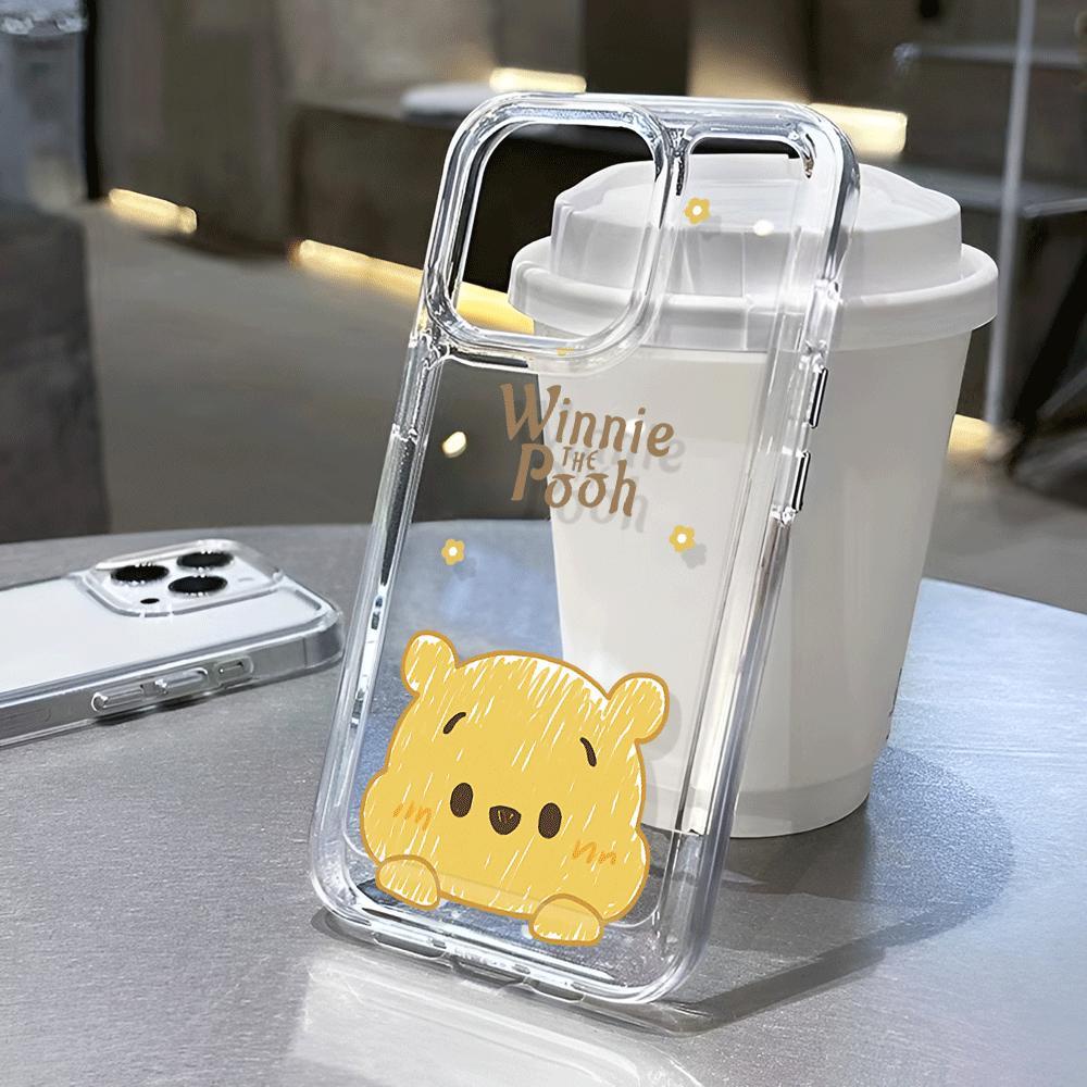 เคสโทรศัพท์มือถือ แบบใส กันกระแทก ลายการ์ตูนหมีพูห์น่ารัก สําหรับ iphone 15 pro max 14 11 13 12 7Plus 7 8 X XR XSMax