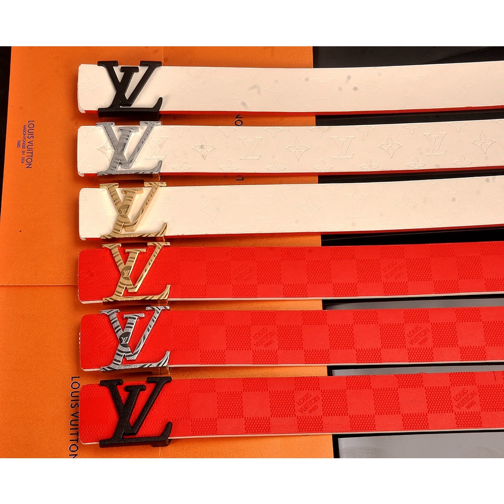 ▧♨LV Brand Hong Kong Style Simple Jeans Belt Versatile Pant for Men and Women