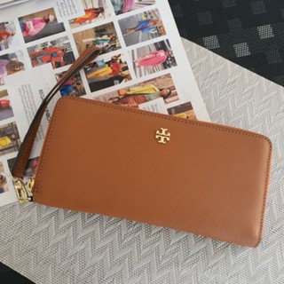 กระเป๋าสตางค์ ใบยาว สีน้ำตาล NEW Tory Burch Saffiano Long Wallets #toryburch #torywallet