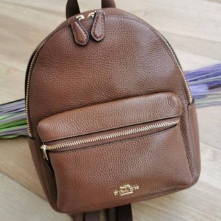 กระเป๋าเป้ หนังสีน้ำตาล 
NEW MINI CHARLIE BACKPACK IN PEBBLE LEATHER (COACH F38263)