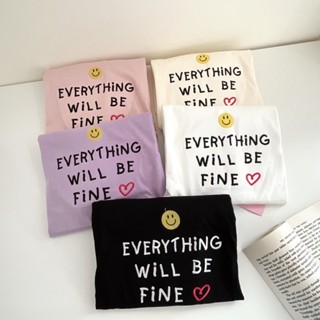 Sugarbeetshop | S231 EVERYTHING WILL BE FINE 🤍 เสื้อโอเวอร์ไซต์ oversize เสื้อยืดผ้า cotton
