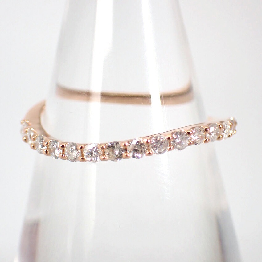 [ใหม่] K18Pg Diamond Half Eternity Curving No. 11 [F2-3]
