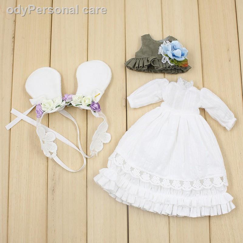 ✹♚✔Outfits for Blythe doll White dress,Hair decoration,waistcoat Super natural suit for 1/6 bjd