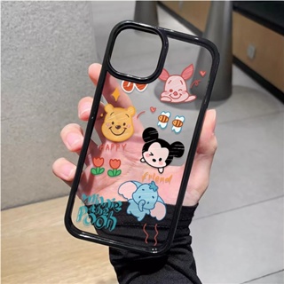 เคสโทรศัพท์มือถืออะคริลิคใส แบบแข็ง ลายการ์ตูนมิกกี้ วินนี่ เดอะ พูห์ สําหรับ iphone 14 pro Max 11 13 12 7Plus 8 X XS Max