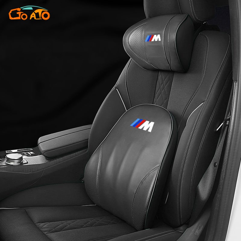 GTIOATO สำหรับ BMW M หมอนรองคอในรถยนต์ หมอนรองคอในรถ เบาะรองหลังรถยนต์ หนังpu ที่พิงหลังในรถ หมอนรองคอรถยนต์ ที่รองคอในรถ หมอนรองคอเด็กคาร์ซีท แต่งรถภายในรถยนต์ สำหรับ BMW G20 F30 M2 2 F10 X2 E90 X1 E46 E36 M6 E39 X3 E60 E30 1 520I 330I 6 7 730 220I