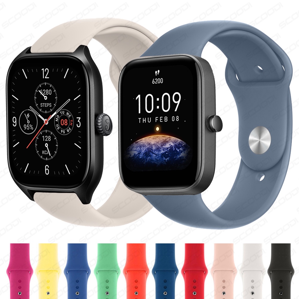 สายนาฬิกาข้อมือ ซิลิโคนนิ่ม สําหรับ For Huami Amazfit GTS 4 4mini 3 2 2e 2Mini / For Amazfit Bip 3 3Pro U Pro S Lite