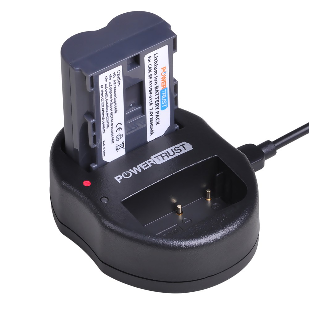 1X2650MAh BP-511 G2 BP 511 BP511แบตเตอรี่ Dual USB Charger สำหรับ Canon BP-511 G6 50D BP-511A 20D G1
