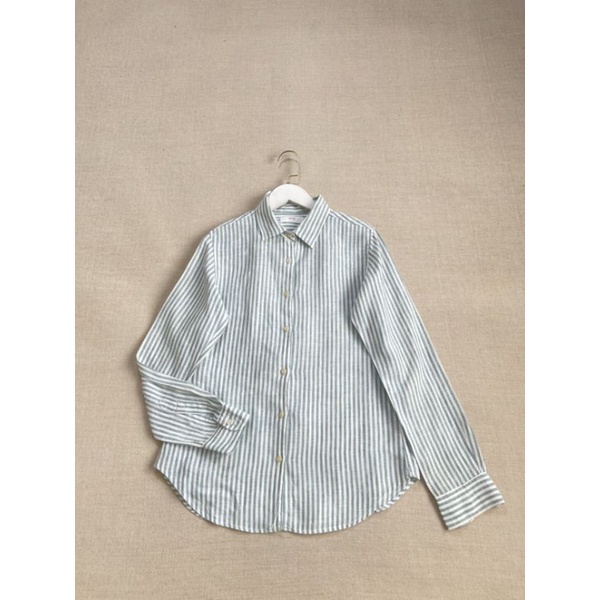 เสื้อเชิ้ตผ้าลินิน Uniqlo ผู้หญิง สภาพ 95%