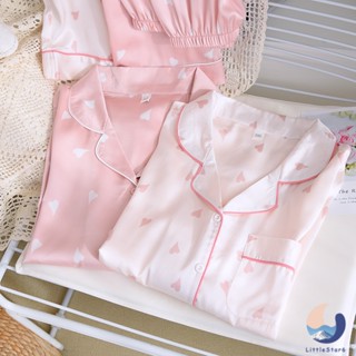 🥰พร้มส่ง ชุดนแขนสั้นขาสั้น ชุดนขนสั้นขายาว ชุดนอนแขาวขายาว Short sleeve pajamas【LittleStar6】