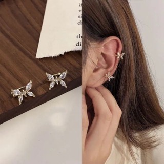 ต่างหูหนีบผีเสื้อคริสตัล • Crystal Butterfly Ear Cuff