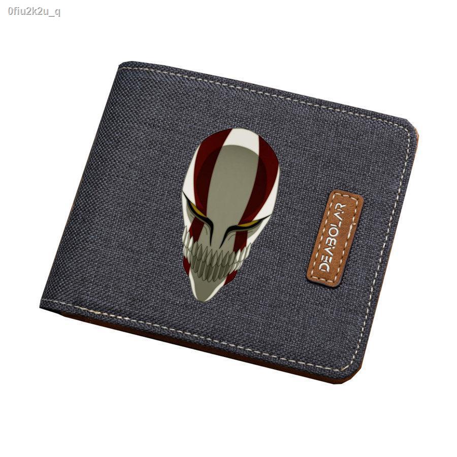 ✼﹉Anime Bleach Short Wallet Canvas Simple Folding Wallet Peripheral Binary Wallet Short Wallet