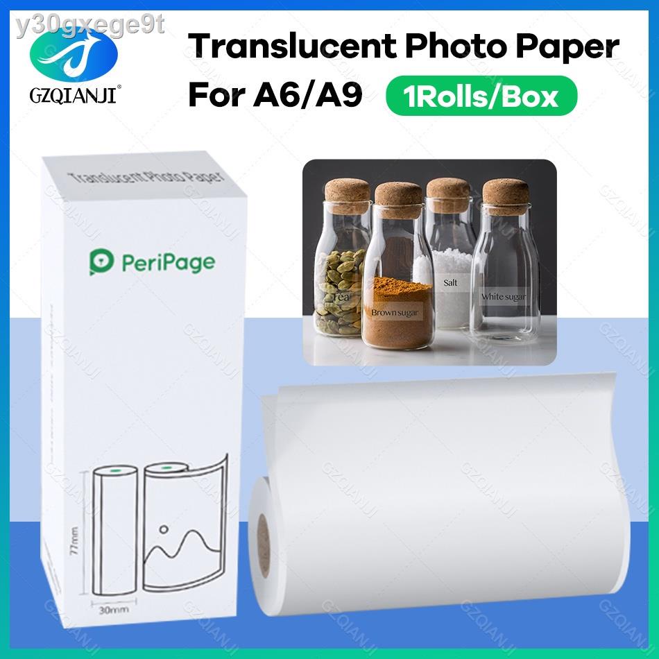 PeriPage Photo Paper Translucent 56x30mm 77x30mm For Thermal Pocket Mini Printer A6 A8 A9 A9S A9PRO Photo Sticker