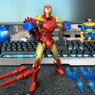 ☃☋♦การ์ตูน Bandai SHF ของแท้ Iron Man Iron Soul TECH-ON Shimizu Eiichi โมเดลเคลื่อนย้ายได้โลหะผสมขนาด 6 นิ้วทำมือ