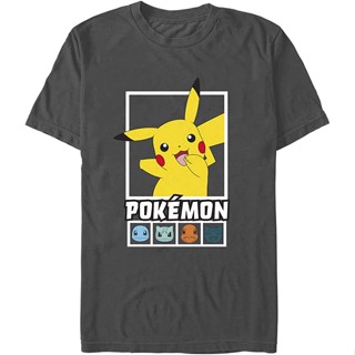 เสื้อยืดแขนสั้นผู้ชาย Pokemon Squares Team Young : เสื้อผ้า รองเท้า และเครื่องประดับ