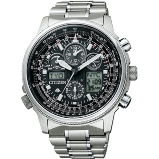 Citizen นาฬิกาข้อมือ รุ่น Promaster Eco-Drive Radio Sky Series Jet Setter Chronograph Pmv65-2271 สําหรับผู้ชาย