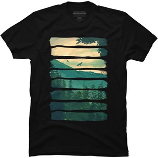 Design By Humans Mens Lost In The Wilds By Geof T-shirt - - : เสื้อผ้า รองเท้า และเครื่องประดับ