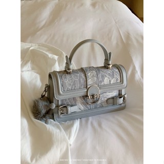 Nanfeng Light Luxury Line Blue and White Porcelain Box Bag 2023 New Texture Niche Portable Small Bag Women s Single Shou