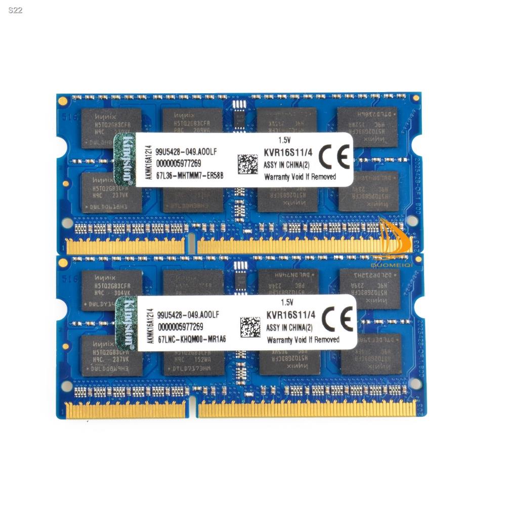 2PCS Kingston 4GB 2RX8 PC3-12800S DDR3 1600Mhz SODIMM 204Pin Laptop Memory RAM 8GB Notebook