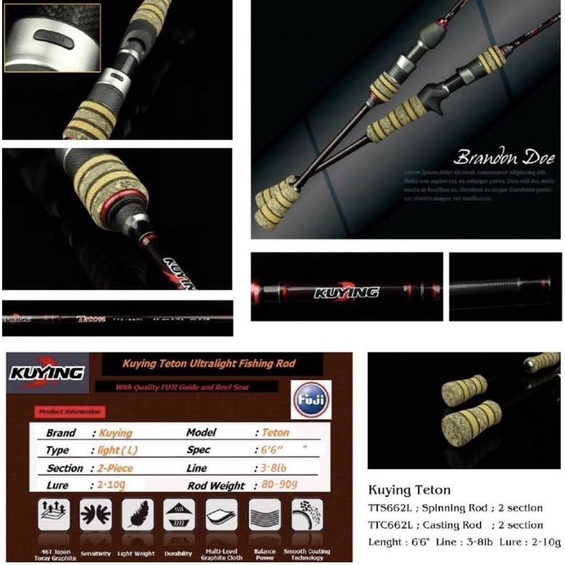 คัน Kuying Teton Ultralight Fishing Rod ⚡️ เบท
