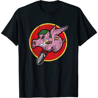 Wwii Vintage Insignia Flying Pig Military Retro Patch เสื้อยืด: เสื้อผ้า รองเท้า และเครื่องประดับ