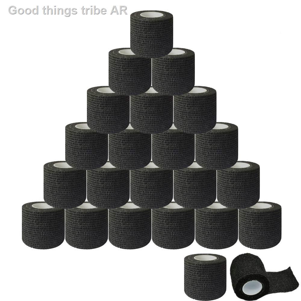 6/12PCS Black Disposable Cohesive Tattoo Grip Tape Wrap Elastic Bandage Rolls for Tattoo Machine Gri
