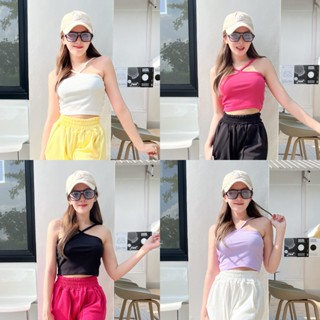 🌈 SpinnyHouse 🌈 เสื้อสายเดี่ยว เสื้อสายฝอ ไขว้หน้า♥️ผ้ายืดเยอะ+นิ่ม♥️จะอดใจไหวเหรอ💕 เสื้อครอป เกาะอก KFC P301A