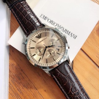 ⌚🎉นาฬิกาข้อมือชาย สายหนังมี3แบบ NEW 𝐄𝐌𝐏𝐎𝐑𝐈𝐎 𝐀𝐑𝐌𝐀𝐍𝐈 💯 %รุ่น #ar2447 #ar2432 #ar2433