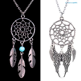 Calciumsp Necklace Ethnic Dream Catcher Women Feather Wing Chain Necklace for Banquet